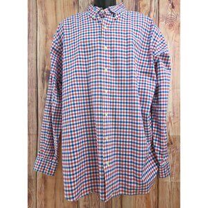Ralph Lauren Mens Red & Blue Gingham Button-Down Shirt 2XB